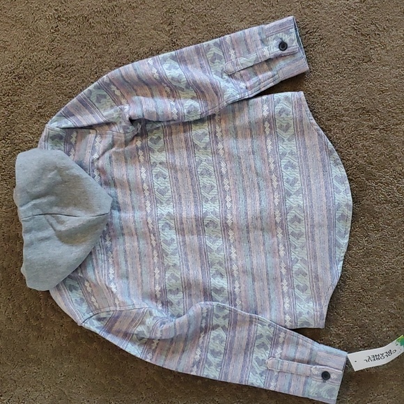 Boys Colorful Planet Printed Flannel Shacket with Hood Size Sm 6/7 Lar 10/12 NWT - Picture 4 of 4